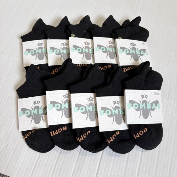 New Bombas 10 Pairs of Black Ankle Socks Size XS Women’s Size 4-6 Youth Size 1-6 - Picture 1 of 6